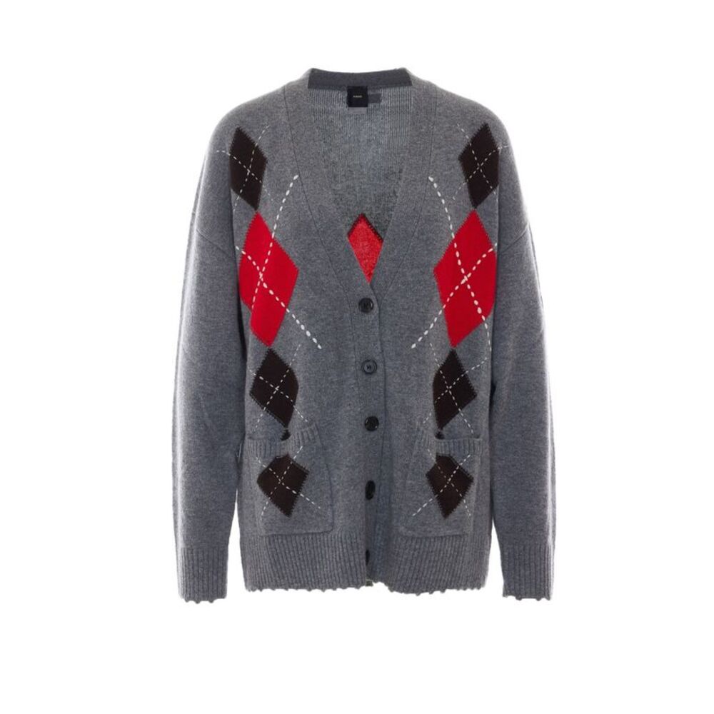 Pinko Women Bristol Rhombus Wool And Cashmere Cardigan